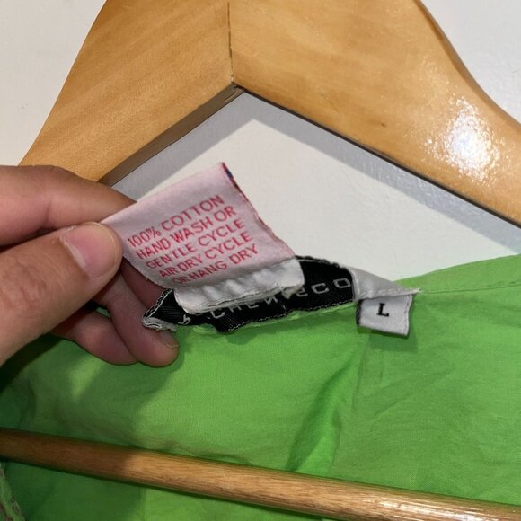 Gretchen Scott Green Cotton Tunic Top Embroidered V-Neck 3/4 Sleeves L boho - Picture 5 of 10